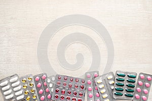 Pharmaceuticals antibiotics pills medicine mock up