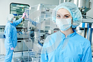 Pharmaceutics. Worker operator portrait photo