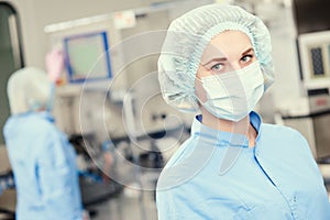 Pharmaceutics. Worker operator portrait photo