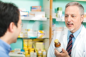 Pharmacist and customer