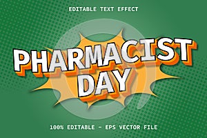 Pharmacist Day With Modern Comic Style Editable Text Effect