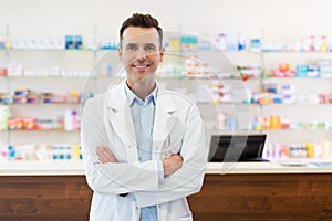 Pharmacist in drugstore