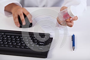 Pharmacist's hands during work