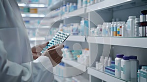 The Pharmacist with Pills. AI generated