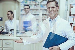 Pharmacists working in pharmacy