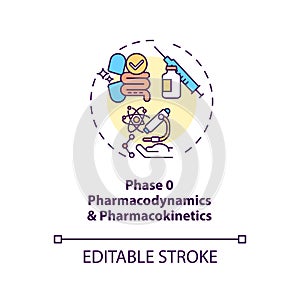 Pharmacodynamics and pharmacokinetics concept icon photo