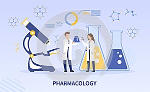 Pharmacology laboratory with scientists