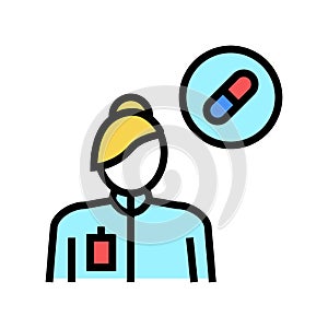 pharmacology medical specialist color icon vector illustration