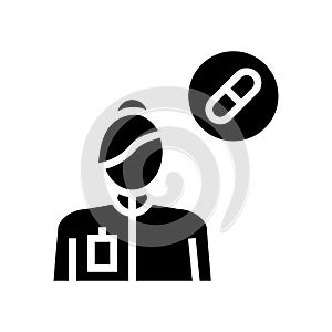 Pharmacology medical specialist glyph icon vector illustration