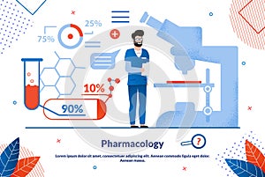 Pharmacology Science Flat Vector Banner Template
