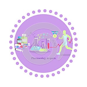 Pharmacology in Sport Icon Flat Isolated