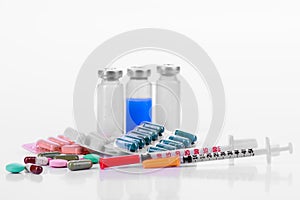 Pharmacology tablets vials syringes