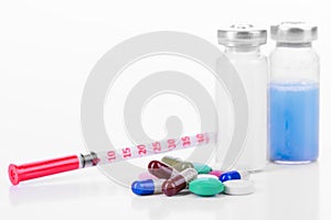 Pharmacology tablets vials syringes