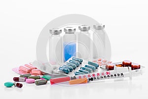 Pharmacology tablets vials syringes