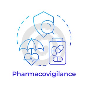 Pharmacovigilance blue gradient concept icon