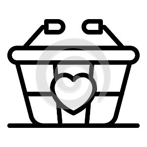 Pharmacy basket icon, outline style