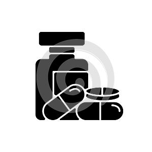 Pharmacy black glyph icon