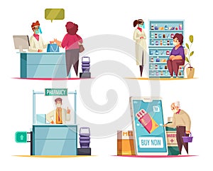 Pharmacy Concept Icons Set