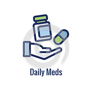 Pharmacy icon with an aspec of the pharma business - outline icon