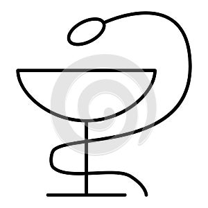 Pharmacy Icon with Caduceus Symbol. symbo. Flat outline style. symbol of medicine. eps 10