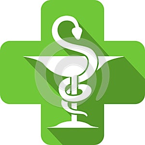 Pharmacy icon in a pharmacy cross
