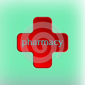 Pharmacy Logo Medicine red cross abstract design vector template.