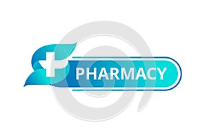 Pharmacy logo template - modern abstract button