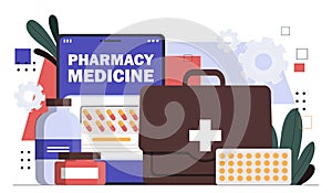 Pharmacy medicine vector concept