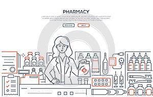 Pharmacy - modern line design style web banner