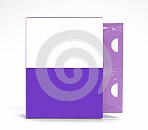 Pharmacy Pack with dose presentation purple and white colors