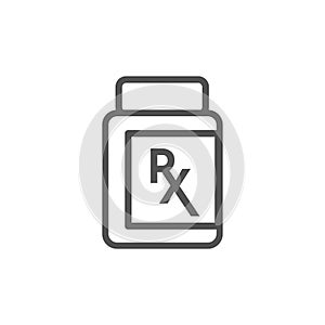 Pharmacy and Prescription Icon Set with mortar and pestle, star of life, pills, and caduceus photo