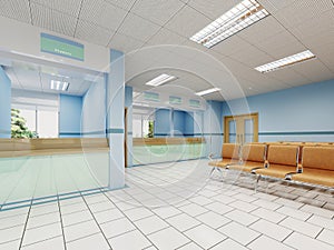 Pharmacy and registration office for admitting patients in the hospital photo