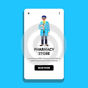 Pharmacy Store Drugstore Pharmacist Seller Vector illustration