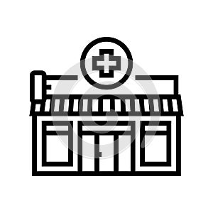 pharmacy store line icon vector illustration