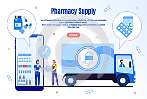 Pharmacy Supply Service Flat Vector Landing Page