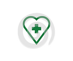 Pharmacy symbol medical design heart cross