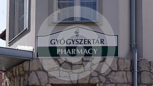 A pharmacy table in Hungary hungarian:gyorszertar