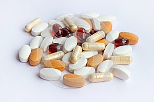 Pharmacy theme, health care, drug prescription for treatment medication and medicament. Pharmaceutical medicine pills