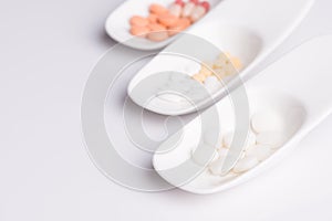 Pharmacy theme, medicine tablets antibiotic pills.