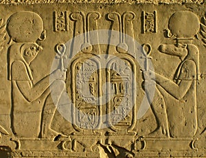 Pharoahs on a Temple Wall in Egypt photo