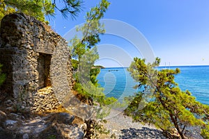 Phaselis ancient city is located in the Kemer district of Antalya province.