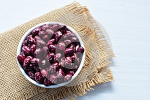 Phaseolus vulgaris Red beans displayed in different containers