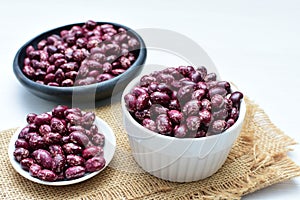 Phaseolus vulgaris Red beans displayed in different containers