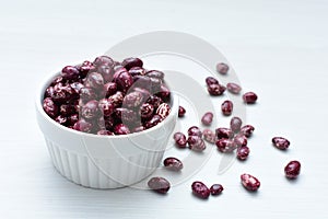 Phaseolus vulgaris Red beans displayed in different containers