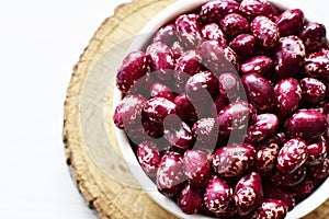 Phaseolus vulgaris Red beans displayed in different containers