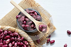 Phaseolus vulgaris Red beans displayed in different containers