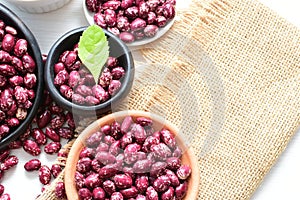 Phaseolus vulgaris Red beans displayed in different containers