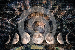 Phases of the Moon at the futuristic design