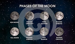 Phases of the Moon illustration design background