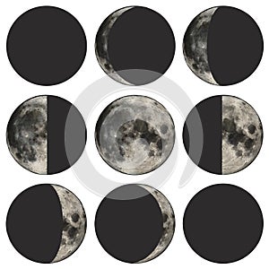 Phases of the moon vector illustration